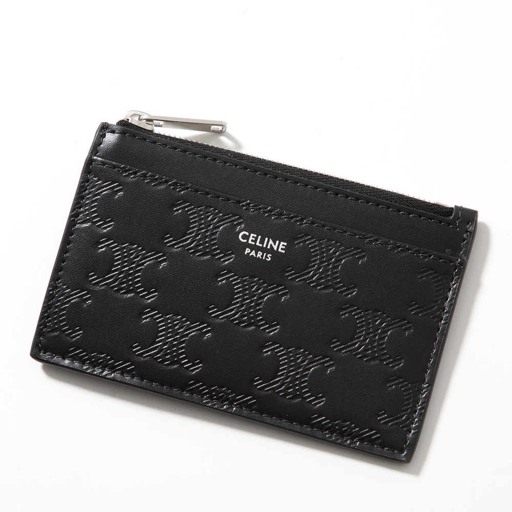 Celine coin case Wallet Card Triomphe Fragment Purse Wallet Leather Black